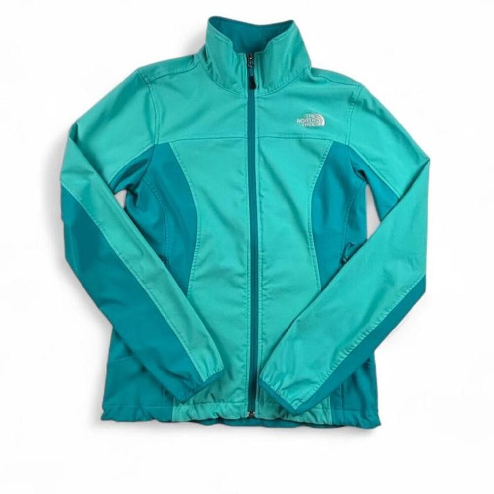 The North Face Teal Blue Colorblock Jacket Women’s Small Full Zip Hiking